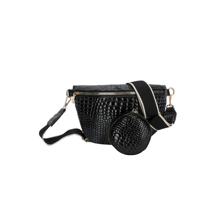Thick Shoulder Strap Crossbody Bag Female Plaid PU Female