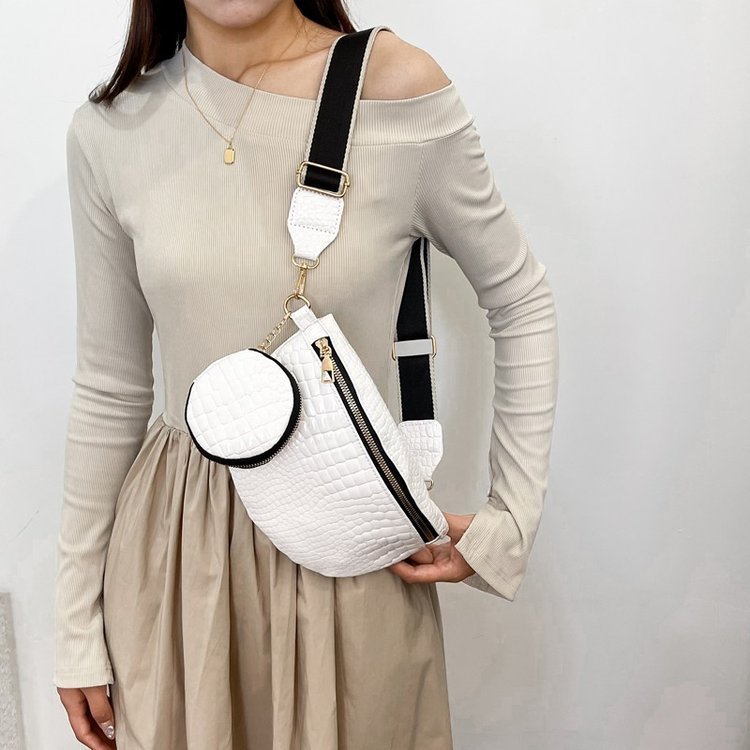 Thick Shoulder Strap Crossbody Bag Female Plaid PU Female