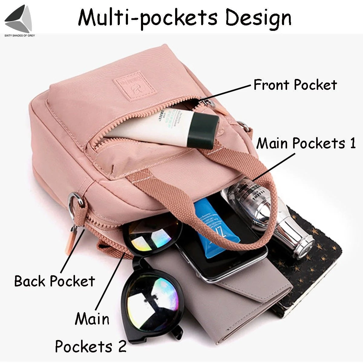 Womens Small Nylon Shoulder Handbag Waterproof Crossbody Purse Bags Casual Lightweight Pouch