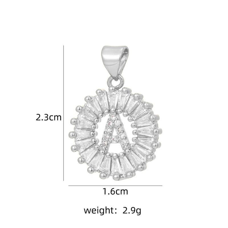 【B3】2 Count Initial Letter Necklace Set with Zirconia Stones | Golden/Silver Bubble Necklaces for Women | Iced Out Necklace for Men | Birthday Gifts Anniversary Gift | Letter Alphabet Necklace Zircon Stone Pendant Necklace Initial Zirconia Stone