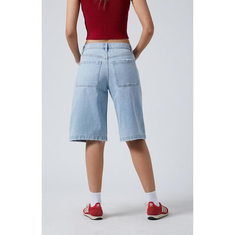 Pacsun Women'S Light Indigo Flame Extreme Denim Jorts