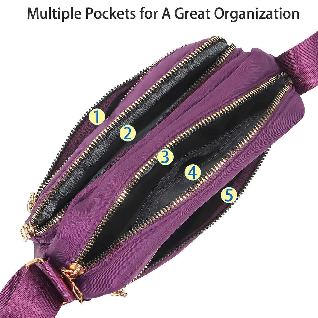 Women Nylon Crossbody Bags Purses and Handbags Casual Messenger Bag Waterproof Crossbody Purse for Ladies, Red