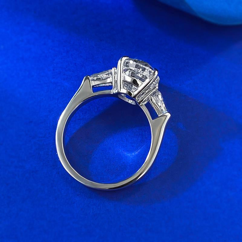 S925 Silver Oval Ice Flower Cut Ring 8*12Mm 8A Cubic Zirconia Ring Fashion Jewelry Accessory Woman Girl Promise Ring