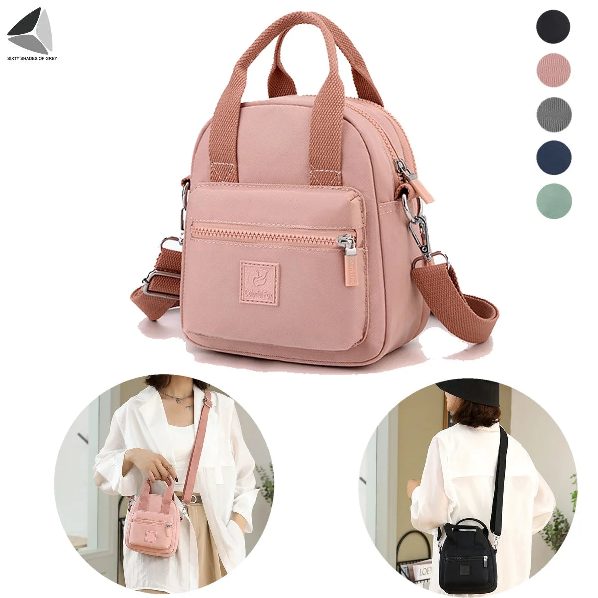 Womens Small Nylon Shoulder Handbag Waterproof Crossbody Purse Bags Casual Lightweight Pouch