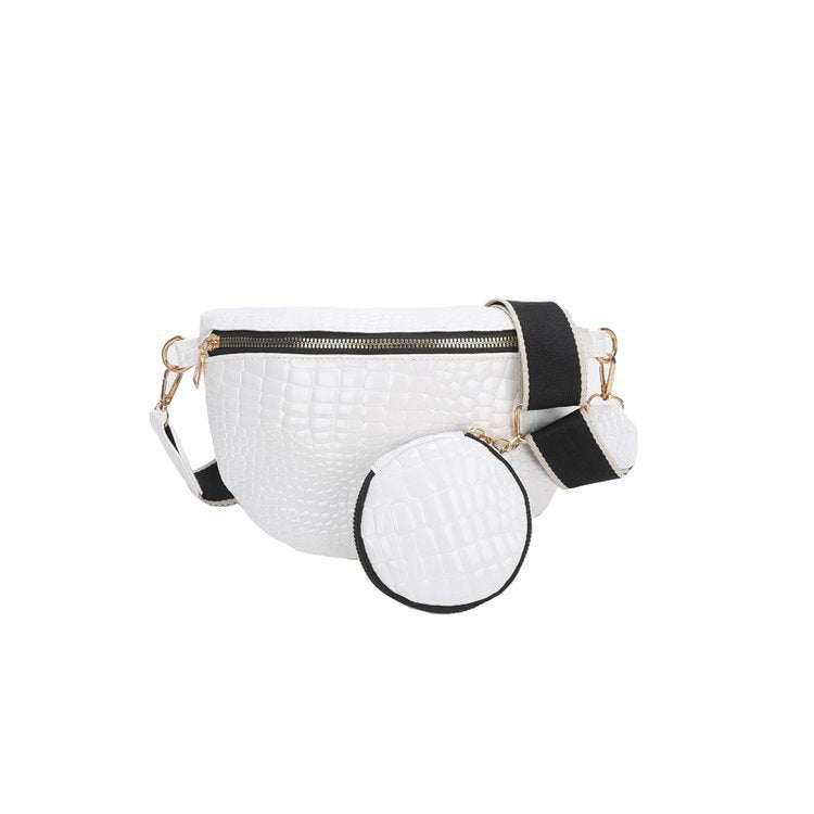 Thick Shoulder Strap Crossbody Bag Female Plaid PU Female
