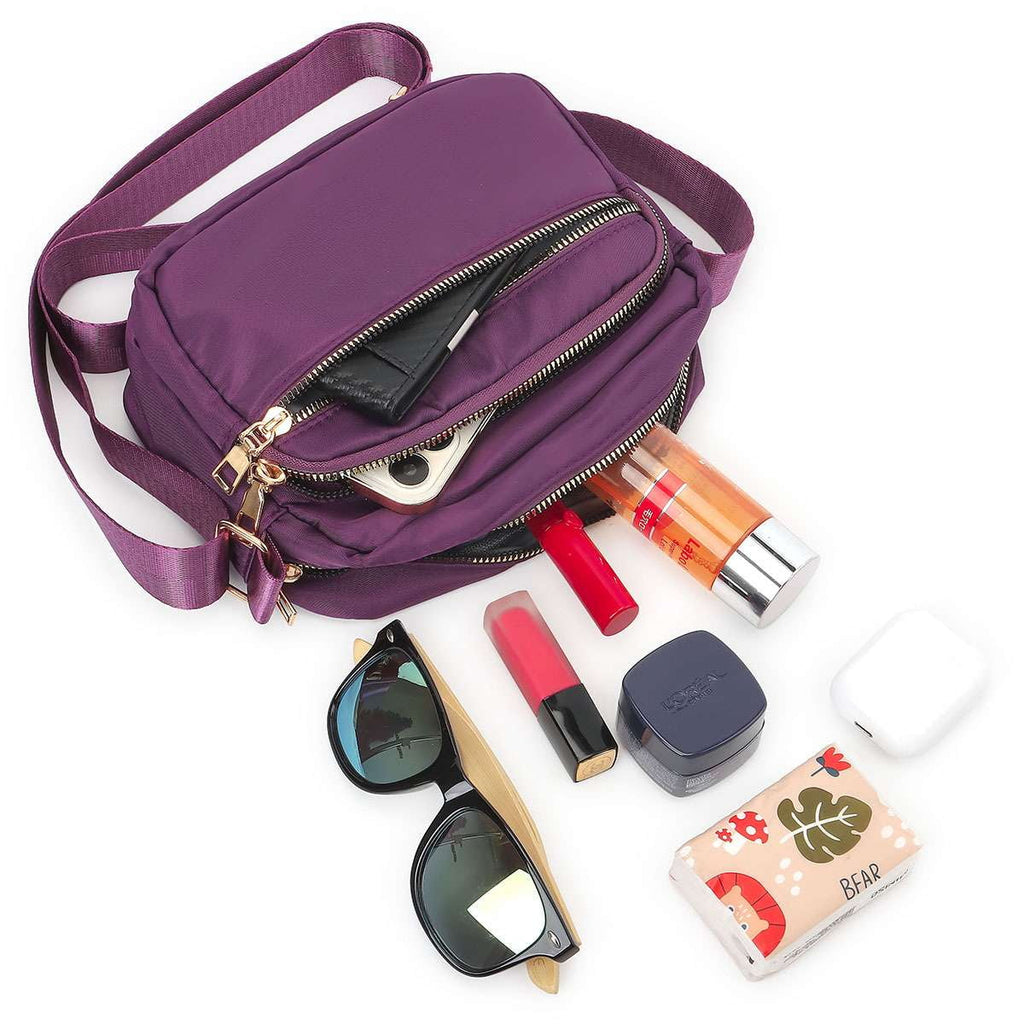 Women Nylon Crossbody Bags Purses and Handbags Casual Messenger Bag Waterproof Crossbody Purse for Ladies, Red