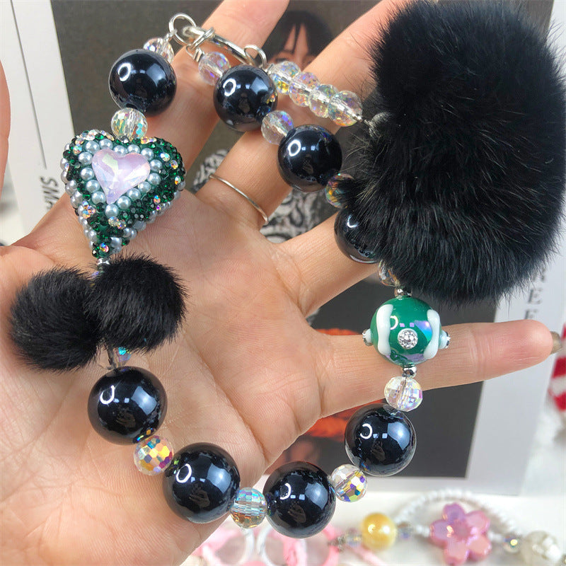 Rabbit Fur Ball Mobile Phone Charm