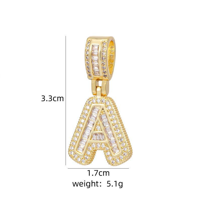 【B3】2 Count Initial Letter Necklace Set with Zirconia Stones | Golden/Silver Bubble Necklaces for Women | Iced Out Necklace for Men | Birthday Gifts Anniversary Gift | Letter Alphabet Necklace Zircon Stone Pendant Necklace Initial Zirconia Stone