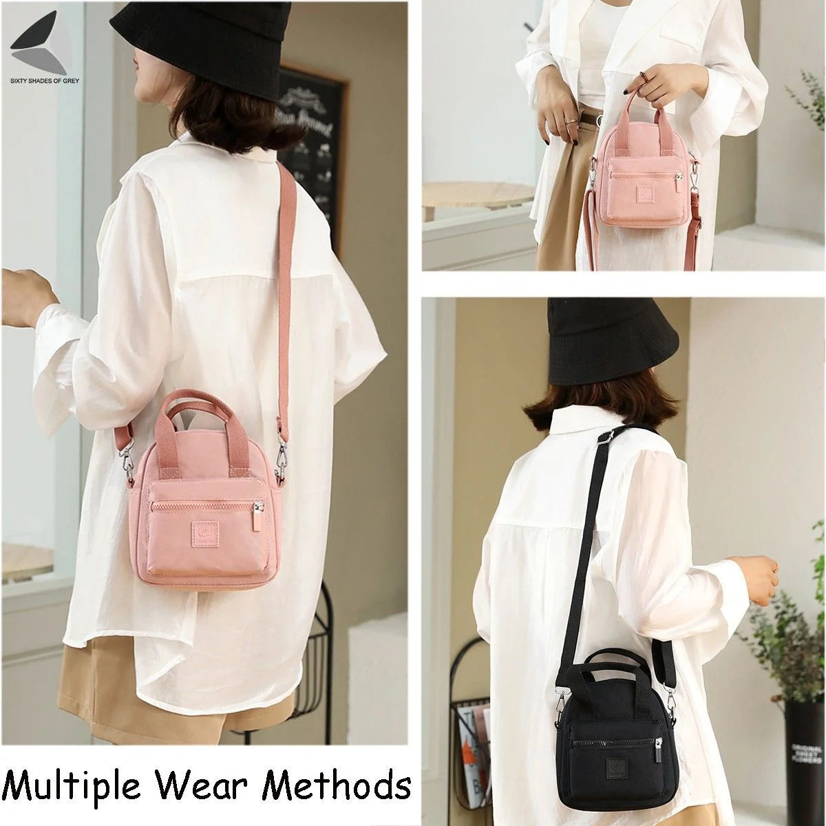 Womens Small Nylon Shoulder Handbag Waterproof Crossbody Purse Bags Casual Lightweight Pouch