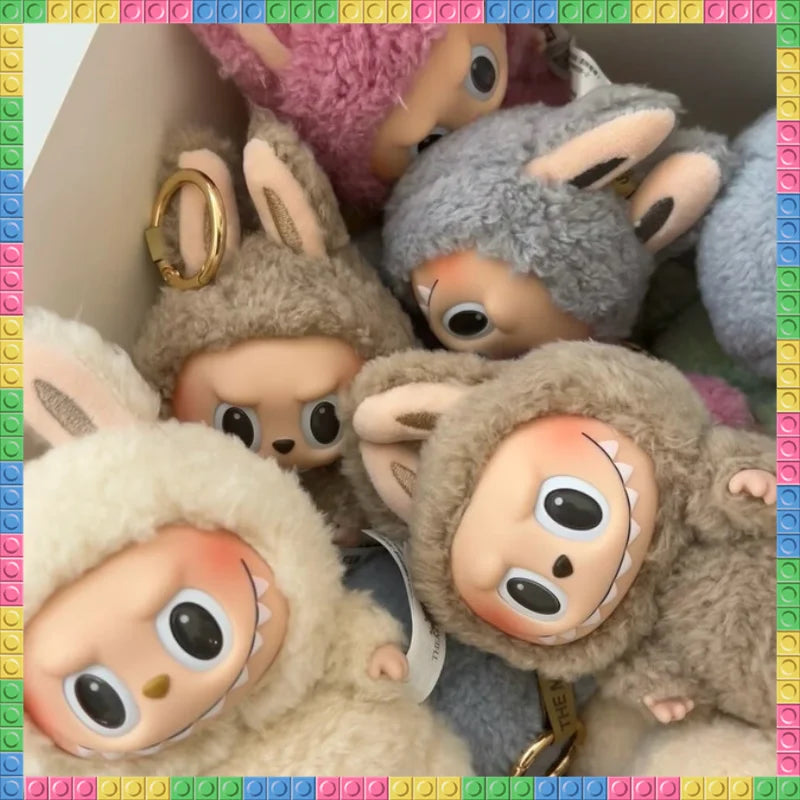 For labubu The Monster Macaron All Series Blind Box Vinyl Pendant Cute Doll Toy Keychain
