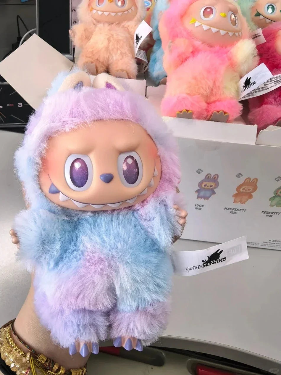 For labubu The Monster Macaron All Series Blind Box Vinyl Pendant Cute Doll Toy Keychain