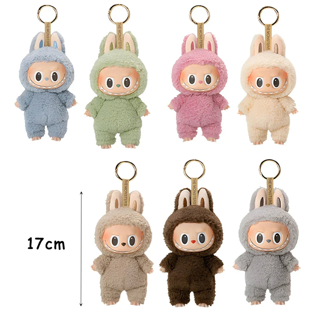 For labubu The Monster Macaron All Series Blind Box Vinyl Pendant Cute Doll Toy Keychain