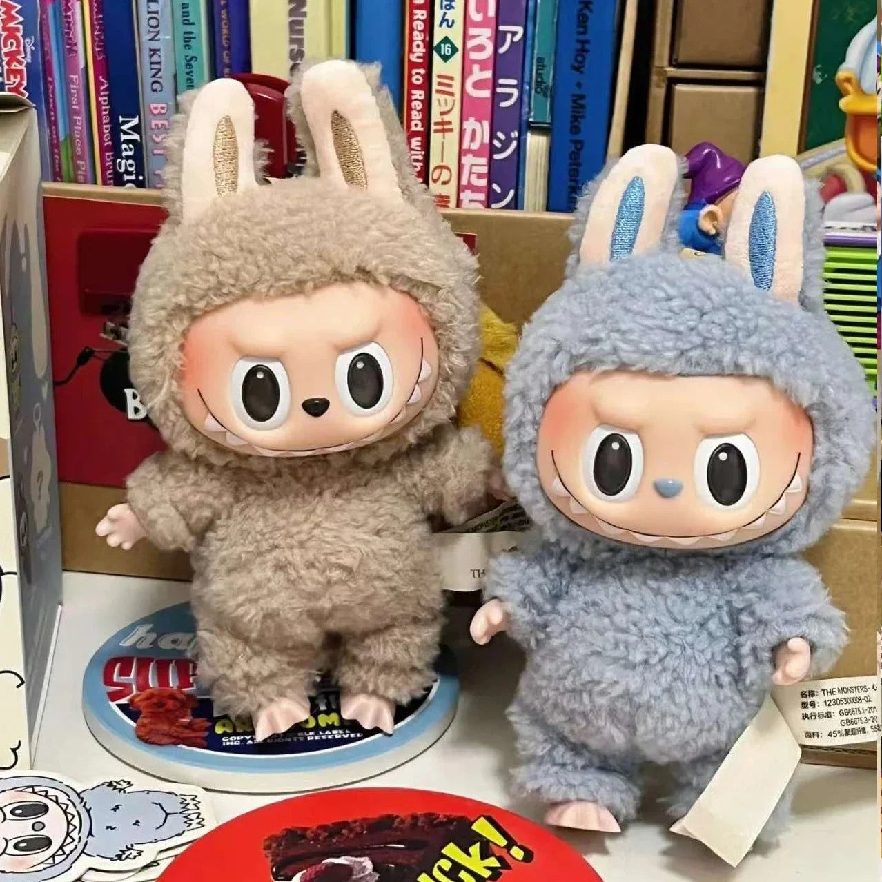 For labubu The Monster Macaron All Series Blind Box Vinyl Pendant Cute Doll Toy Keychain