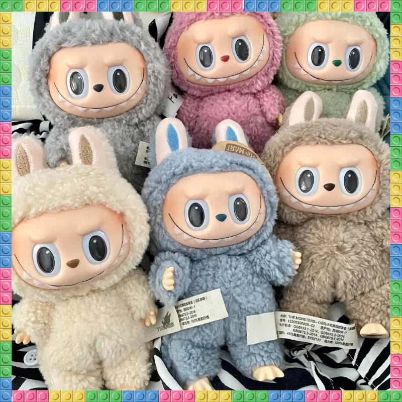 For labubu The Monster Macaron All Series Blind Box Vinyl Pendant Cute Doll Toy Keychain