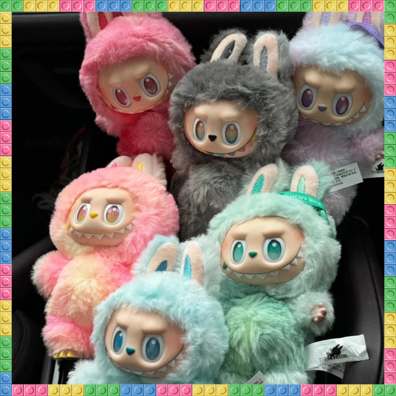 For labubu The Monster Macaron All Series Blind Box Vinyl Pendant Cute Doll Toy Keychain