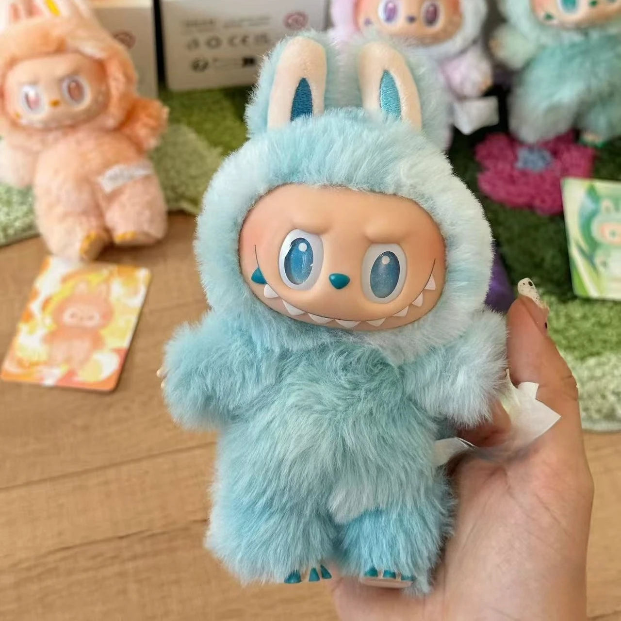 Cute labubu The Monster Blind Box The Monster Have A Seat Serie Vinyl Face Blind Box Pendant Keychain