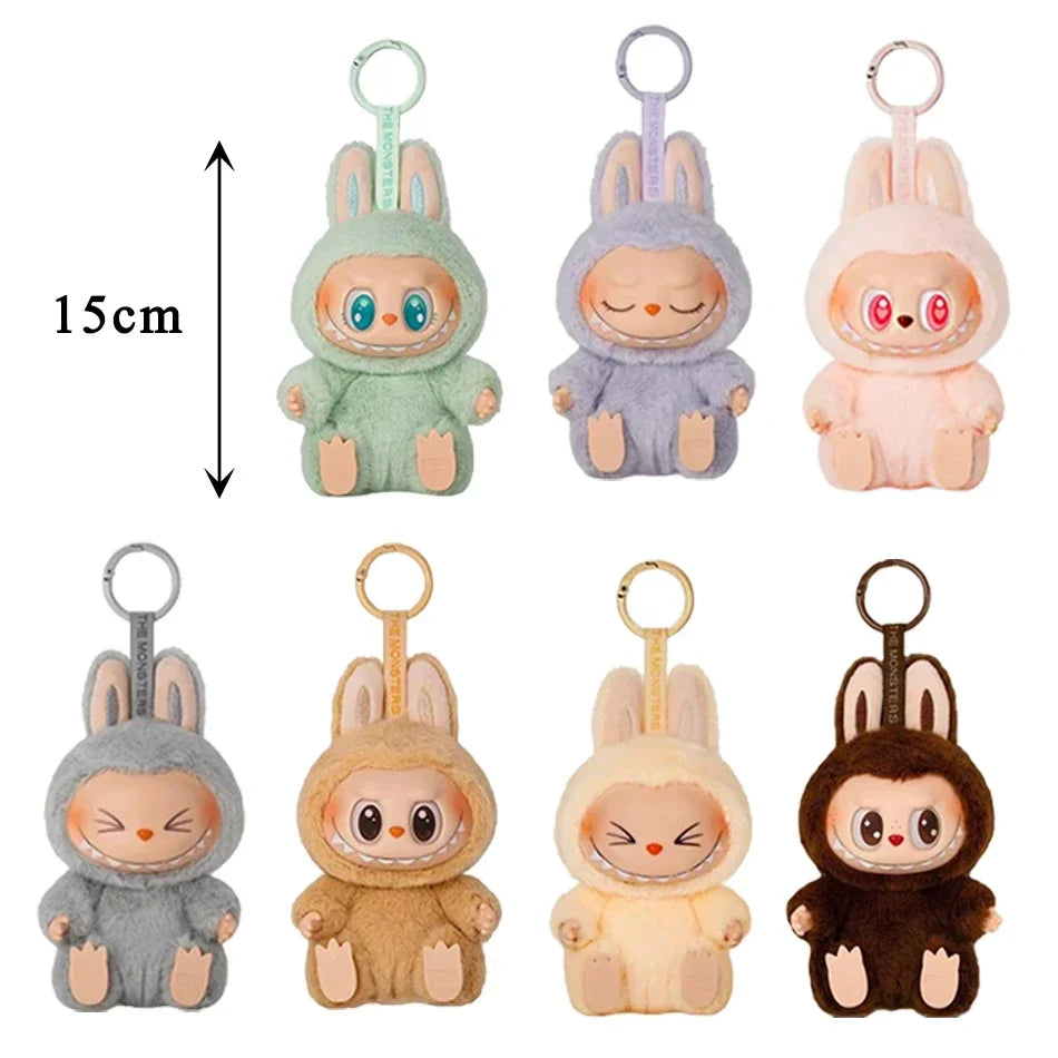 For labubu The Monster Macaron All Series Blind Box Vinyl Pendant Cute Doll Toy Keychain