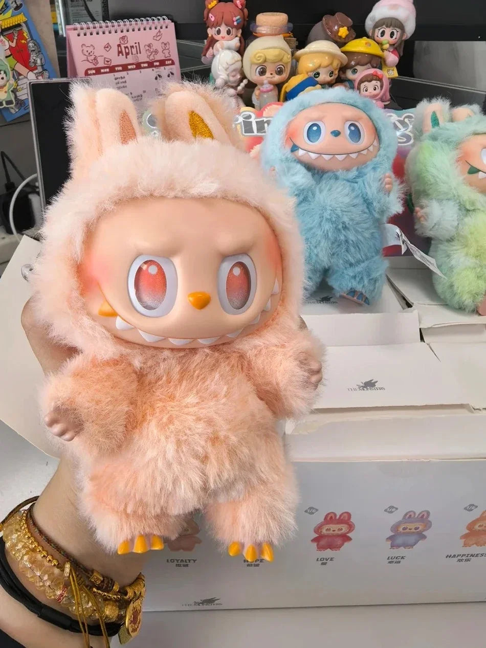 For labubu The Monster Macaron All Series Blind Box Vinyl Pendant Cute Doll Toy Keychain