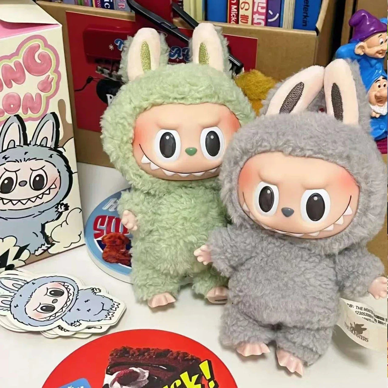 For labubu The Monster Macaron All Series Blind Box Vinyl Pendant Cute Doll Toy Keychain