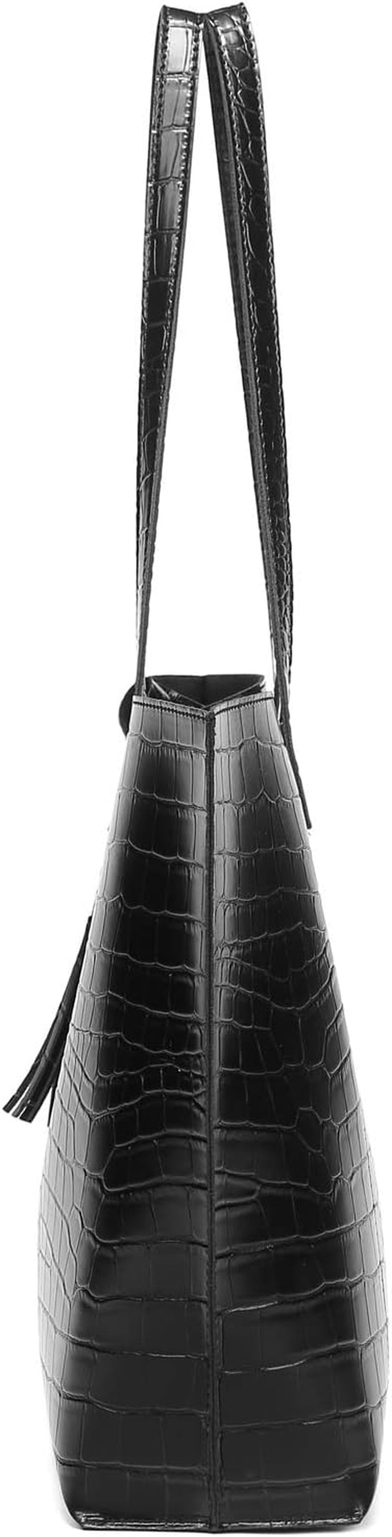 Women'S Soft Faux Leather Tote Shoulder Bag From, Big Capacity Tassel Handbag