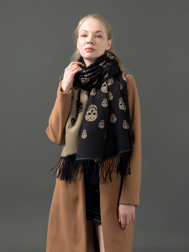 Street Geometric Imitation Cashmere Shawl Scarf Women