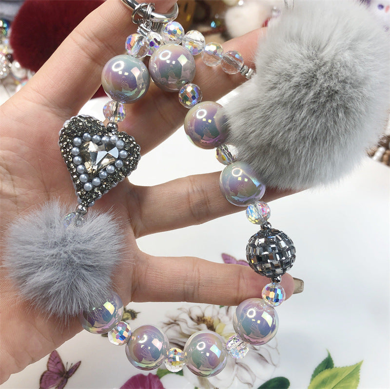 Rabbit Fur Ball Mobile Phone Charm