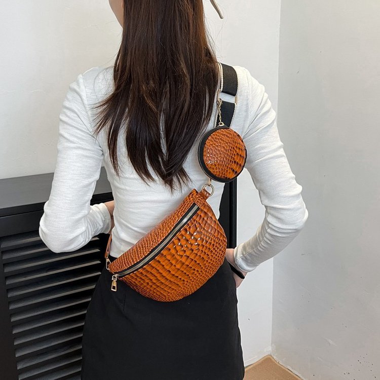 Thick Shoulder Strap Crossbody Bag Female Plaid PU Female